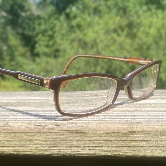 SOLD💲Burberry glasses frames Made in Italy 52[]16 140 B2004 3023 Brown Clear - Picture 12 of 16